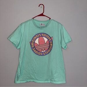 Adidas Mint Green Short Sleeve Tee with Logo